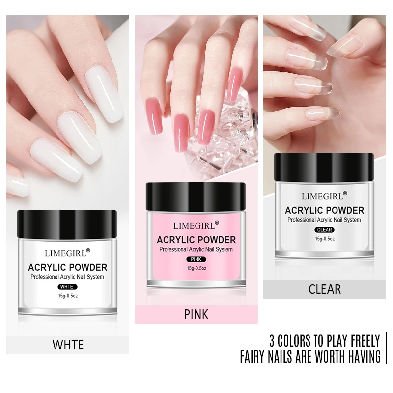 Acrylic Nail Extension Kit With Neon Glow Powder Set