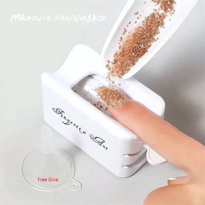 Nail art dip powder recycling container