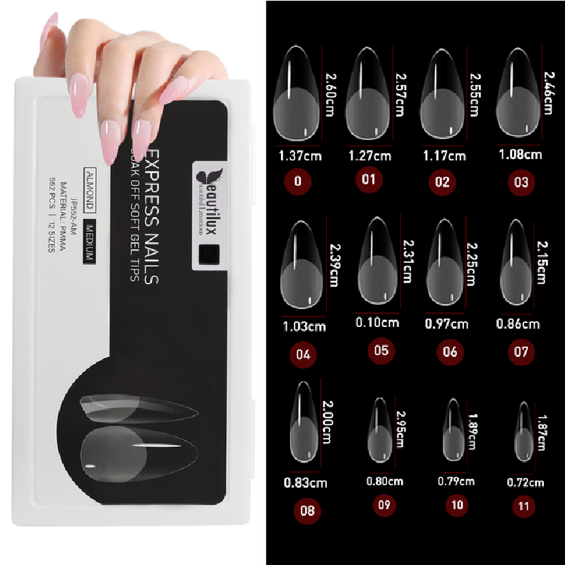 552pcs/box Oval slmond square false fake gel nail tips